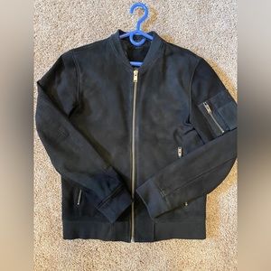Black Suede Bomber jacket Medium